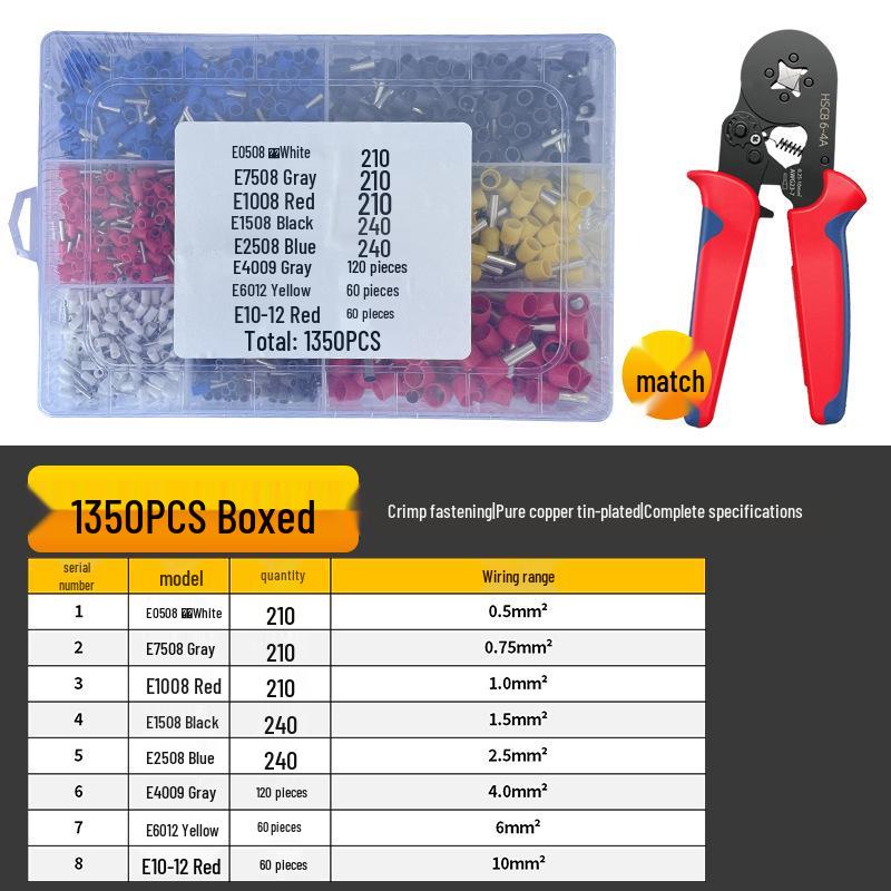 HSC8 6-4 Insulated Tubular Terminal Crimping Pliers Set