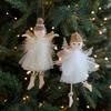 Festive Tree Decor Angel Hanging Decor Christmas Celebration Elegant Mesh Design For Holiday Decor Adorable Angel And Girl Decor