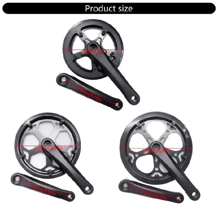 Single Speed Crankset 52T/48T/40T Bike Chainring Crankset Chainwheel Aluminum Alloy Folding Bike Chainwheel Crankset