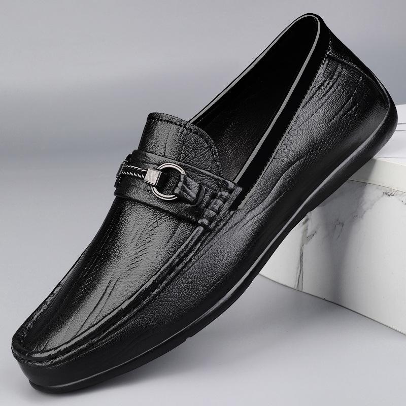 Spring Men s Genuine Leather Casual Loafers - Breathable, Slip-On Driving Shoes 42