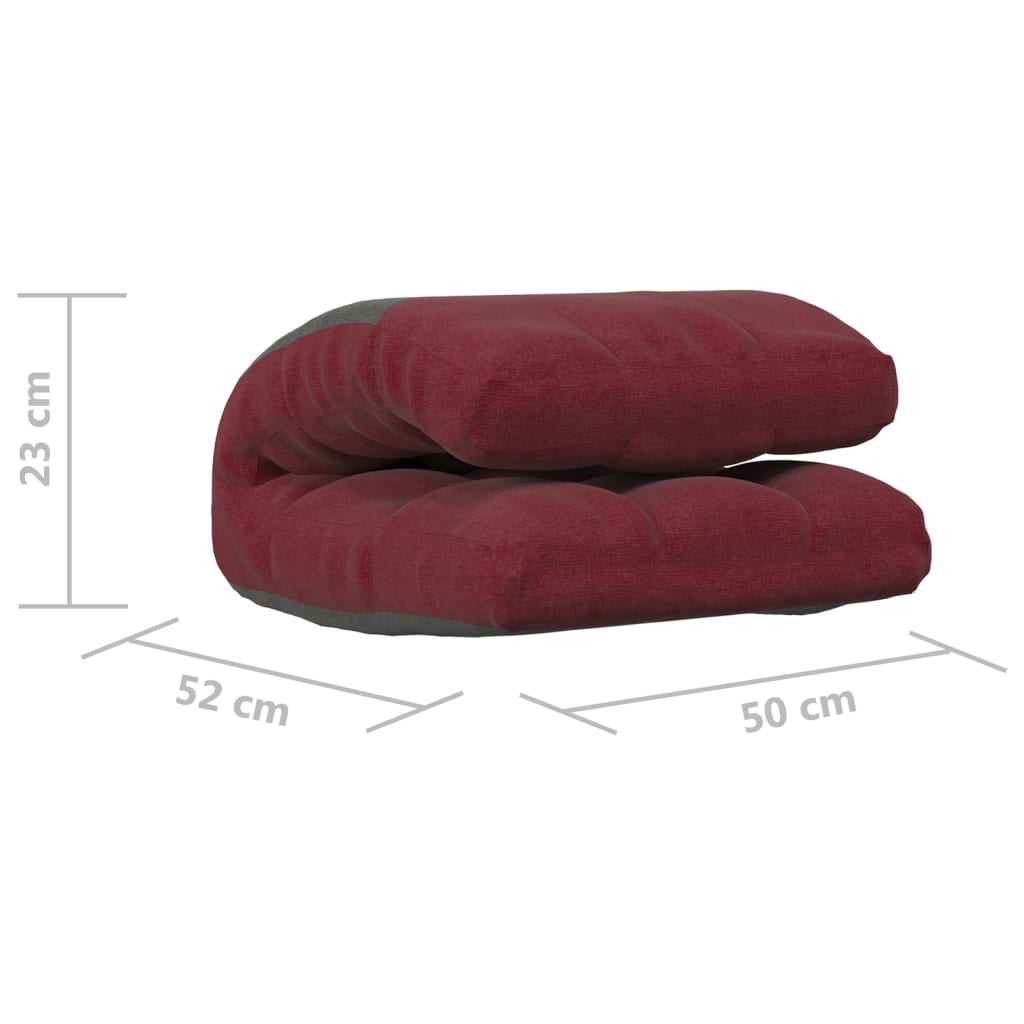 Floor Chair Foldable Burgundy Fabric