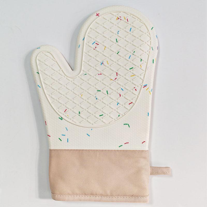 Silicone Heat-Resistant Diamond Quilted Anti-Scald Oven Gloves with Cotton Padding