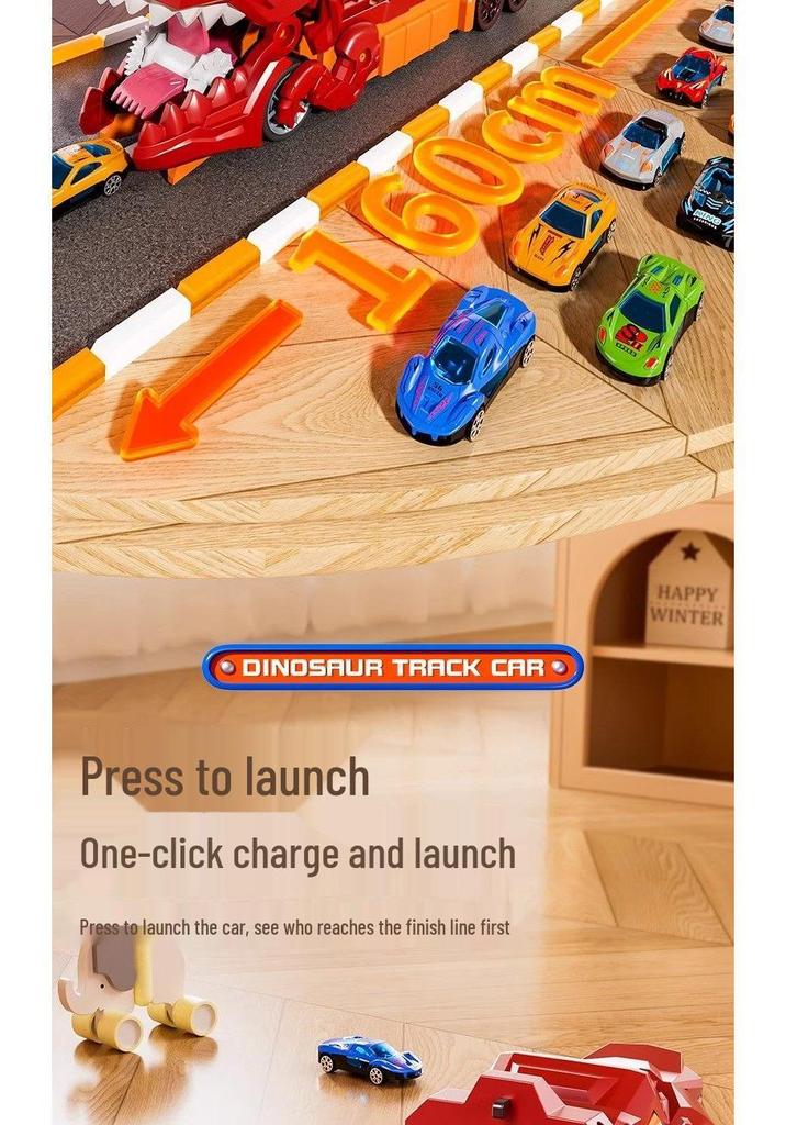 Dinosaur Deformation Toy Car Set - Triceratops & Tyrannosaurus Rex
