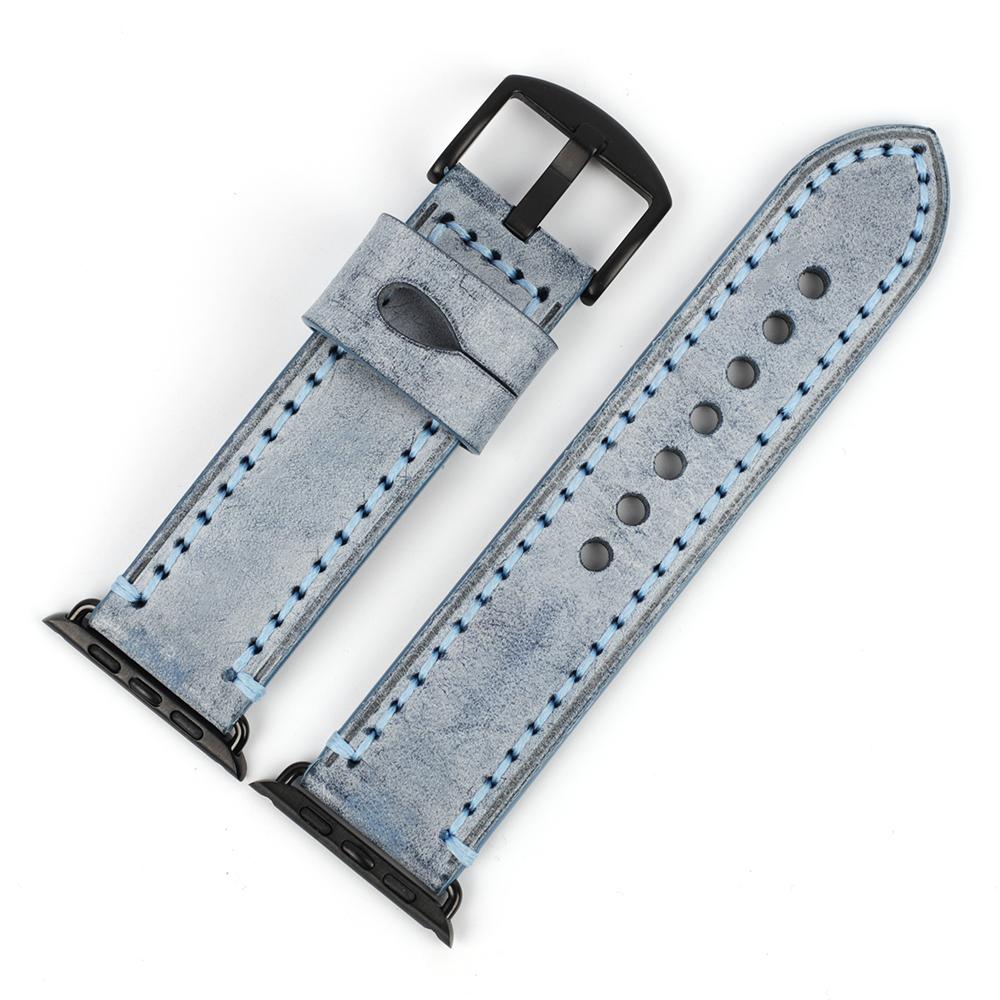 Vintage Bridle Leather Strap 44mm 40mm 42mm 38mm Brown Blue Coffee Gray Red Green Watch Bracelet Watchband Accessories