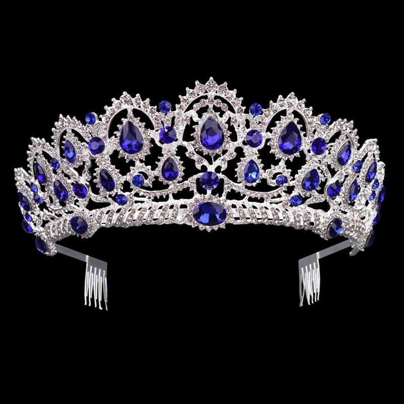 Korean Red Rhinestone Wedding Hair Accessories Popular Bridal Crown Wedding Accessories