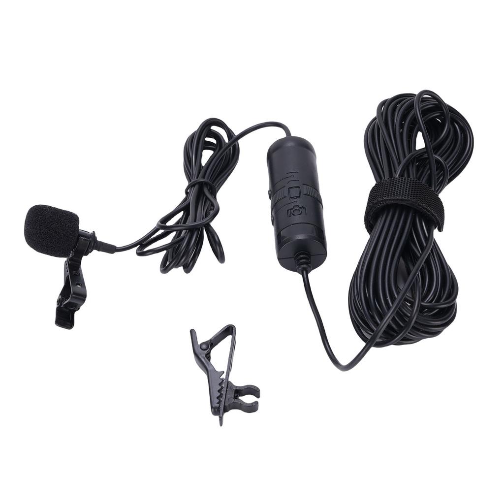 Clip On Microphone 360 Degree Rotation 3.5mm Jack Noise Reduction Cardioid Lavalier Mic Lapel Microphone