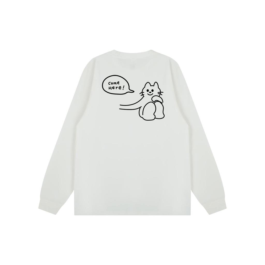Trendy Cartoon Print Cotton Long Sleeve Unisex T-Shirt for Autumn/Winter