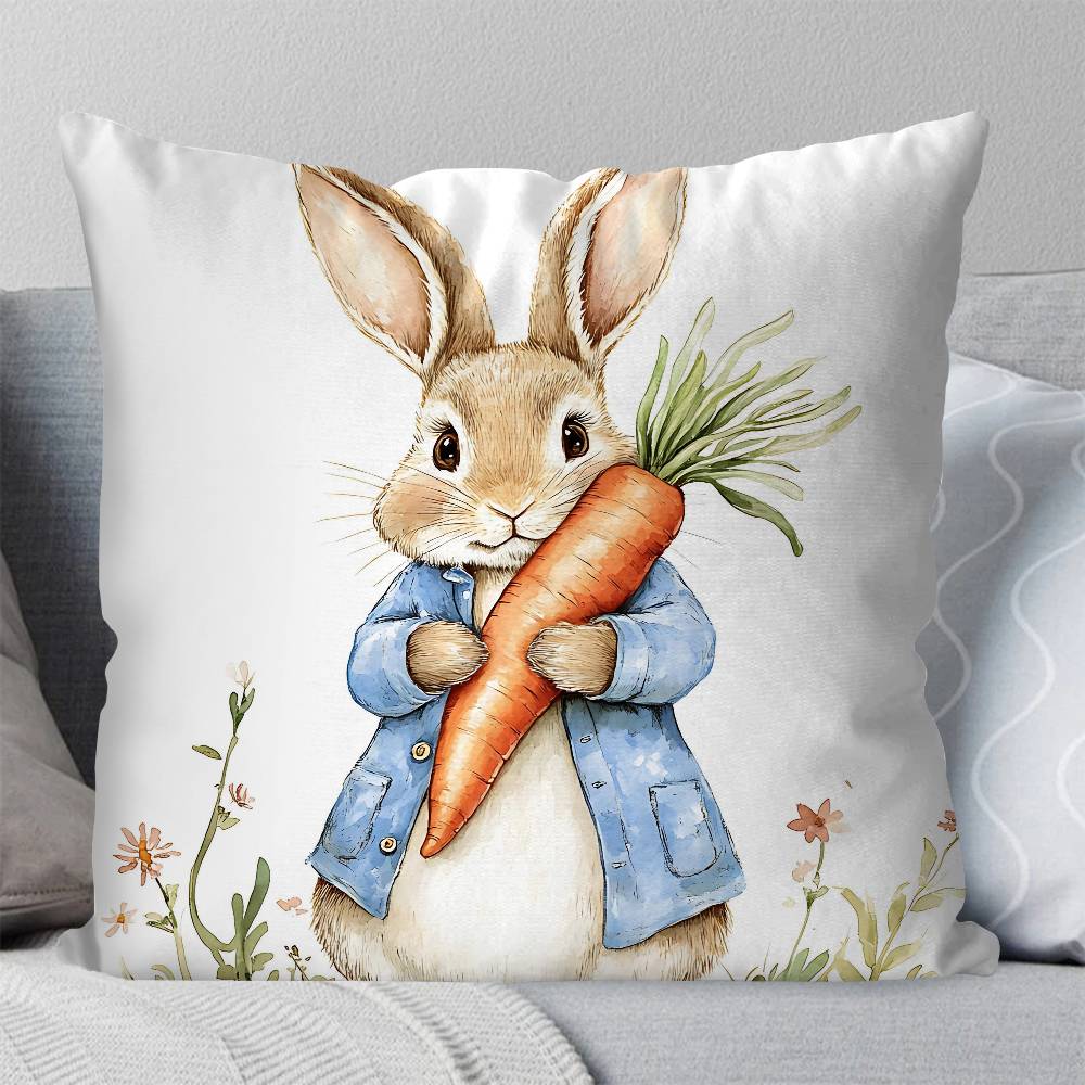 Novel By PPeter Rabbit Pillow Case Fashion Square Pillowcase Bedroom Sofa Room Ins Decoration Leisure