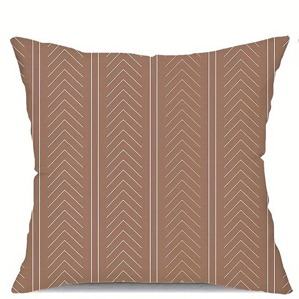 Brown Geometric Printed Pillowcase Modern Minimalist Home Furnishing Room Decoration Living Room Sofa Chair Cushion Cover