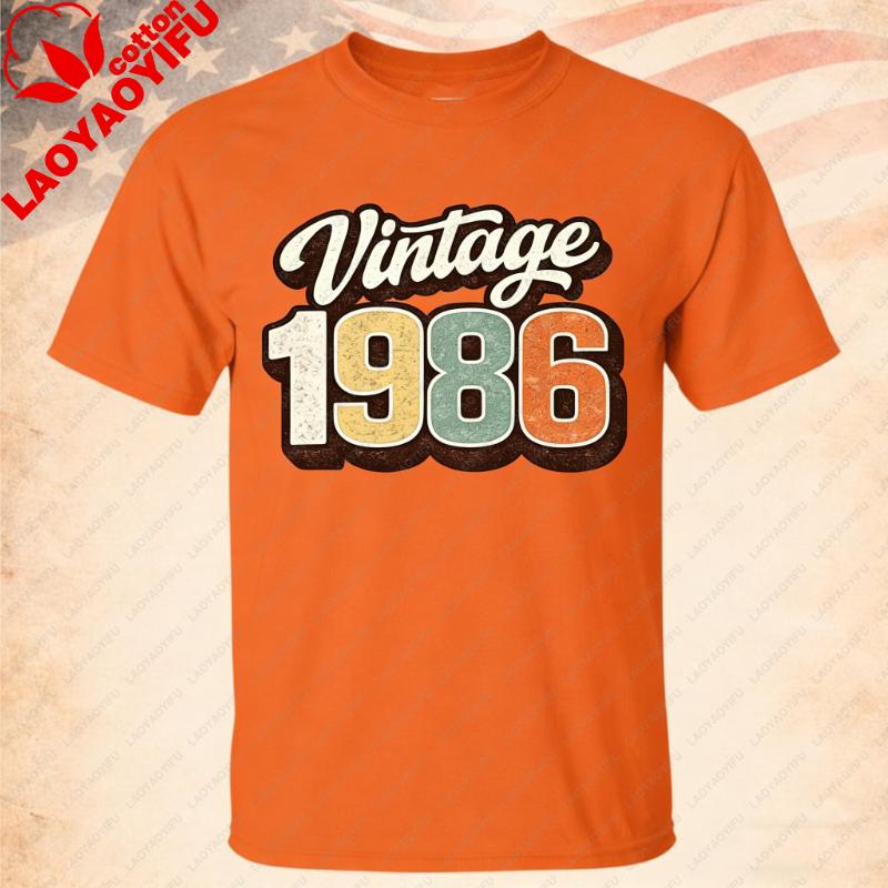 Vintage 1986 Shirt Perfect 40th Birthday Gift Retro T Shirt For Friends Family Parents Husband Wife Celebration Streetwear