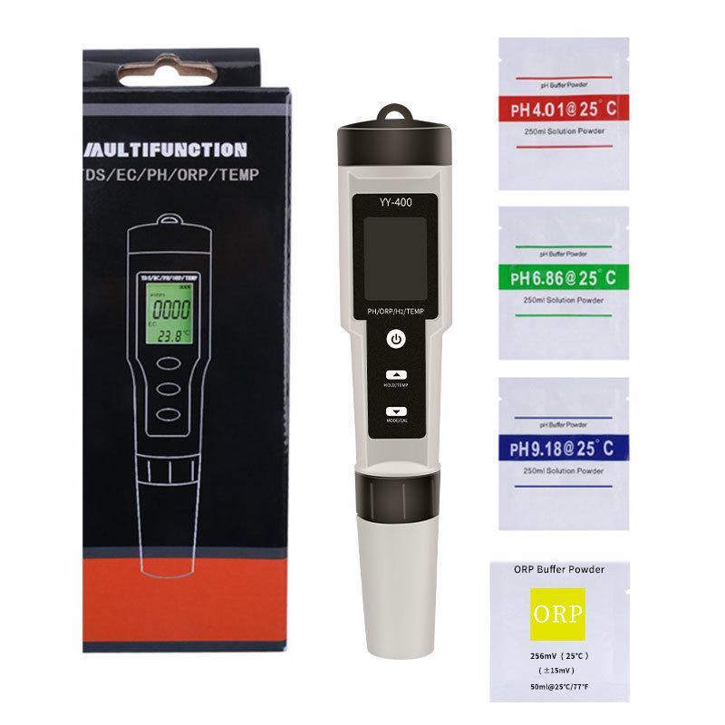 Hydrogen-Rich 4-in-1 pH Meter with ORP & Temp Backlit Water Quality Test Pen