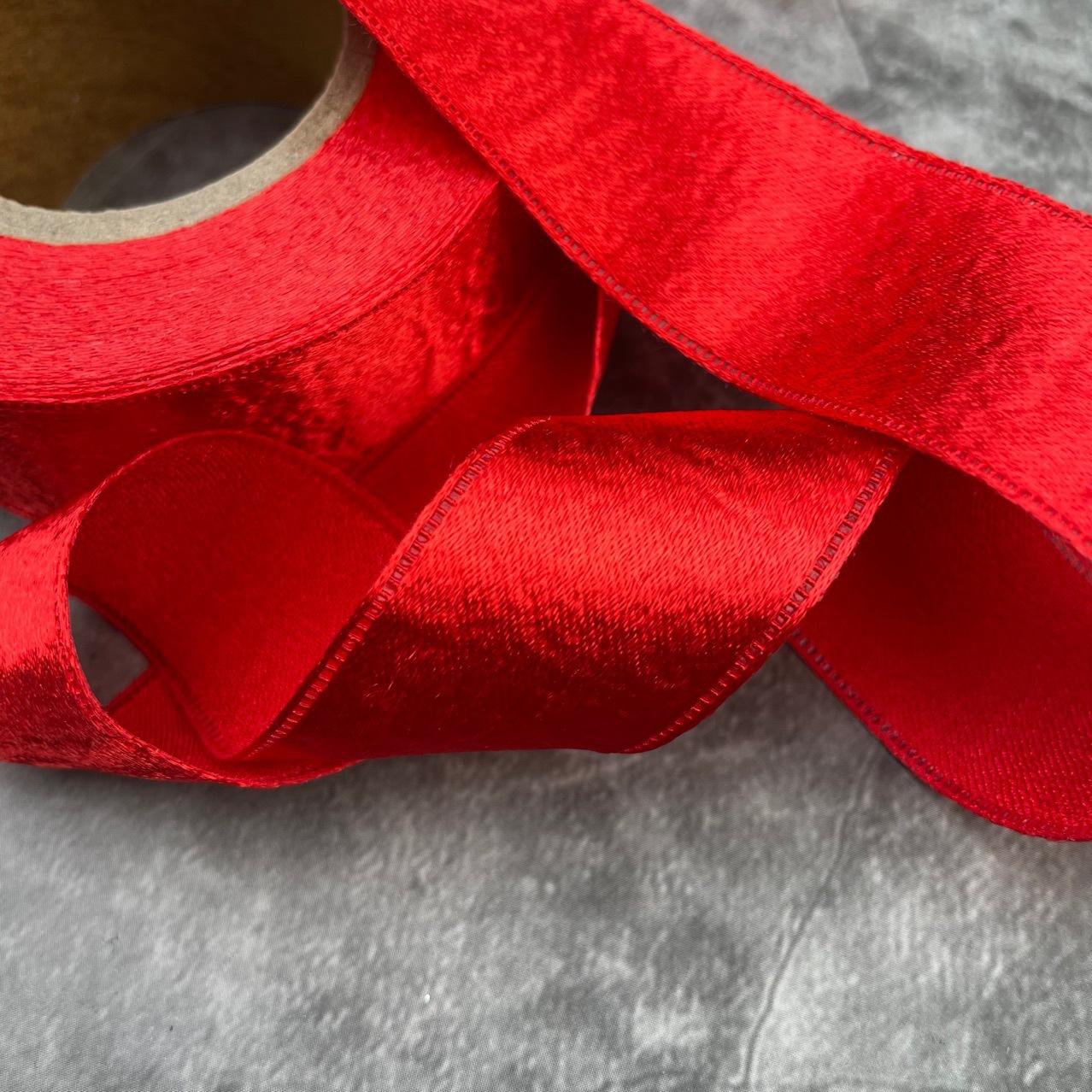 Solid Colors Embroidered 100% Polyester Satin Ribbon Single Face 4cm Eco-Friendly Luxury Custom Logo Wholesale 4cm