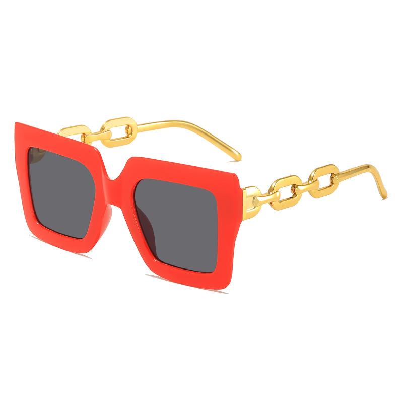 New Fashion Luxury Cat Eye Chain Temple Sunglasses Women Men Uv Protection Summer Trendy Eyewear Travel Driving Shades