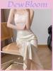 Style Silk Satin Fish Tail Skirt With Slit For Spring Summer Elegant Women