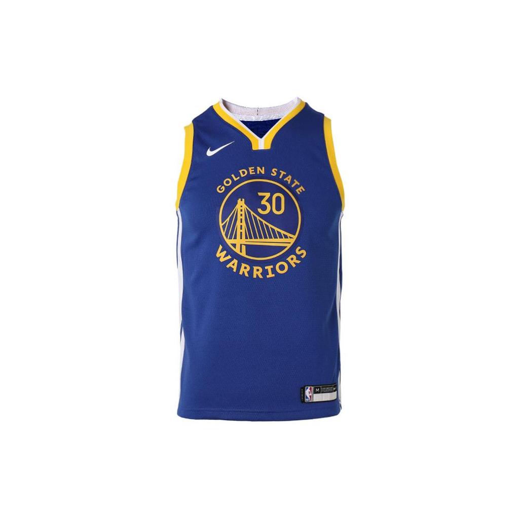 Nike Casual Sports Suit Golden State Warriors Curry 30 Number Trim V-Neck Sports Tank Top Youth Basketball Jersey Kids Sportswear Blue 3Z2B7BZ2P-WARSC