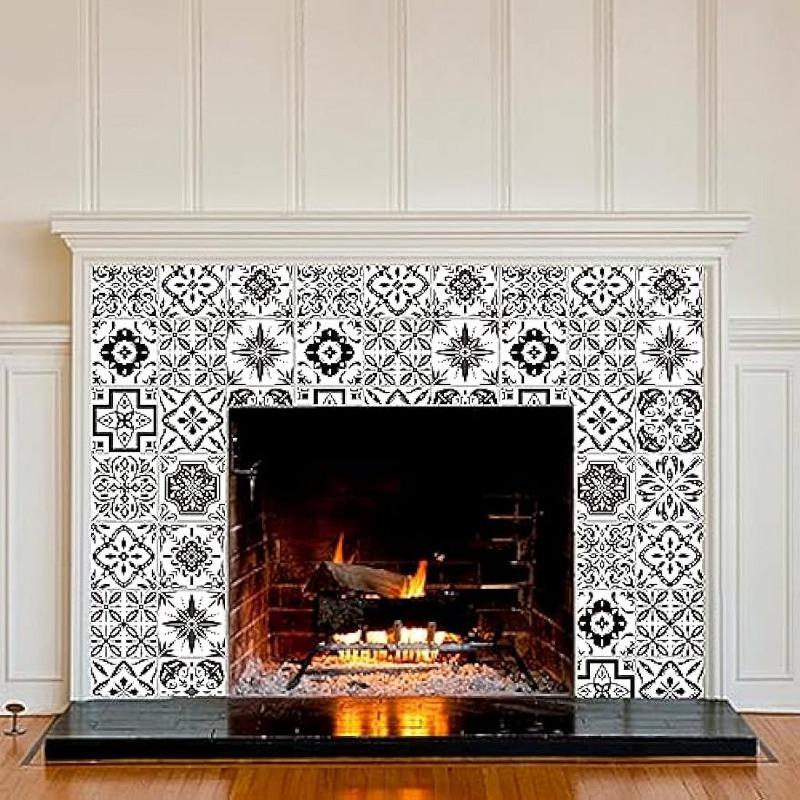 Vintage Self-Adhesive Waterproof Wall Sticker Set for Bathroom Kitchen TV Background Moisture-Proof Tile Decal Home Decor