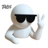Cute Desktop Ornament Villain Doorstop with Cool And V-sign Gesture, 3D Printed Funny Doorstop, Door Wedge Decorative Stopper for Bedroom Office