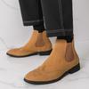 Men's Cross-Border Frosted Leather High-Top Chelsea Boots, Fashionable Plus Size Martin Boots for Autumn/Winter 2025.