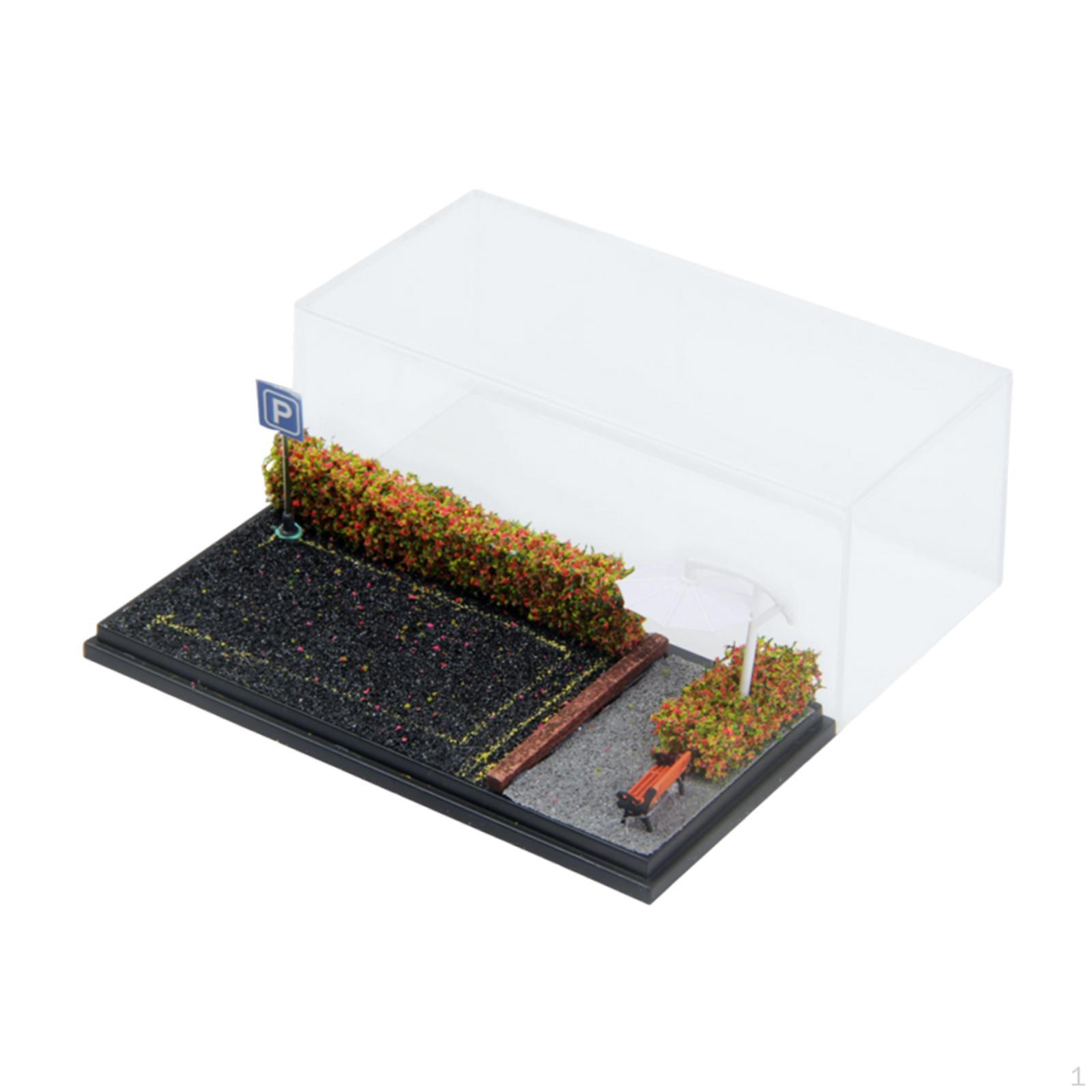 

1/64 Лита під тиском Модель Автомобіля Вітрина Паркувальна Діорама Основа Red Flower Shrub