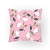 Sofa Simple Decorative Cushion Cover Cartoon Plant Leaves Square Pink Pillowcase Retro Comfortable and Durable