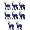 Set of 8 Festives Reindeers Hanging Baubles Tabletop Decoration Deer Shaped Figurines Ornament Holiday Accessories
