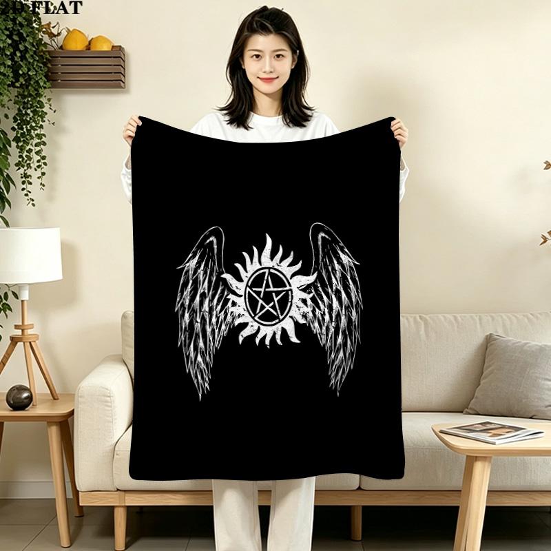 1PC Dean Winchester Patterned Flannel Blanket Suitable For All Seasons For Home Decor Warmth And Comfort Gifts Holiday Present