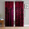 Red Floral False Background Pattern Printed Curtains, Bedroom and Living Room, Home Decoration, Room Decoration