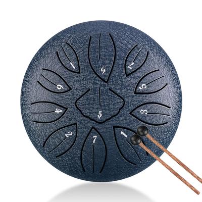 Hluru Glucophone Steel Tongue Drum 6 Inch 11 Notes C5 Key Drums Tone Ethereal Hand Pan Drum Instrument Musical Instruments