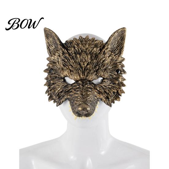 Wolf Cosplay Mask 3D Head Mask, High Elastic Lightweight Comfortable Werewolf Flexible Cushioning Costume with Adjustable Strap for