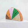Evening Bag Fashion Contrast Color Patchwork New Wedding Party Semi-circular Acrylic Clutch Crossbody Bags Luxury Designer Purse