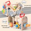 Kids Wooden  Tool Box Toy Pretend Game Puzzle Disassembly Set Simulation Multifunctional Repair Carpenter Tool Boy Gift