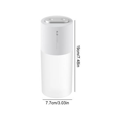 Humidifier Dual Sprayer Diffuser 3W 400ml Adjustable Air Humidifier for Home Car, White, USB