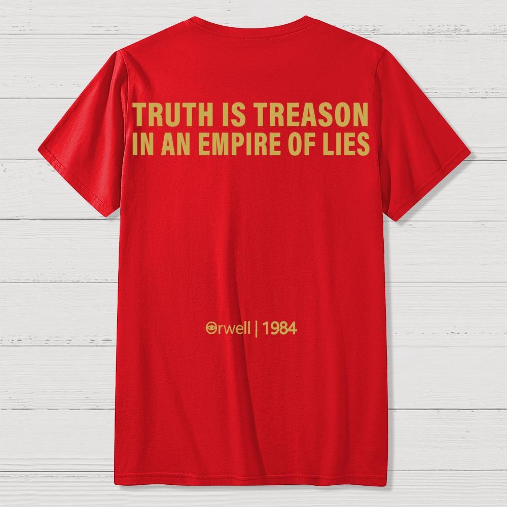 Orwell 1984 Impression Avant et Arrière Coton Été Décontracté Cool Lâche T-shirt