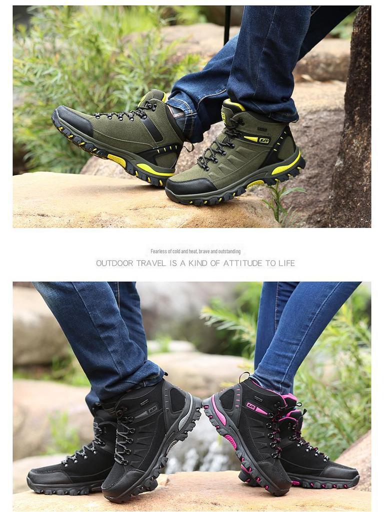 Unisex High-Top Hiking Shoes for Autumn and Winter, Large Size, Fashionable Work Shoes, Outdoor Sports.