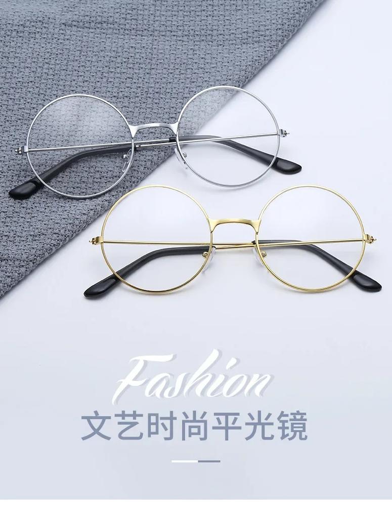 Cosplay Anime Glasses Cosplay Accessories Anime Frame Round Metal Flat Retro Art Glassesed Adult Boy Clothing Props Gifts