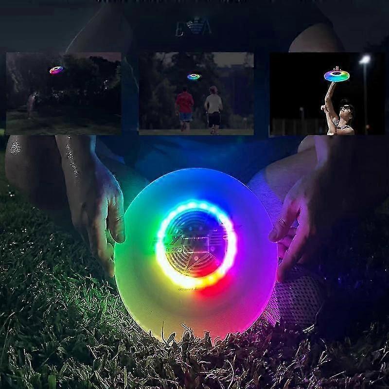 RGB Flying Disc Super Bright Camping Game Swivel Discs Sport Disc