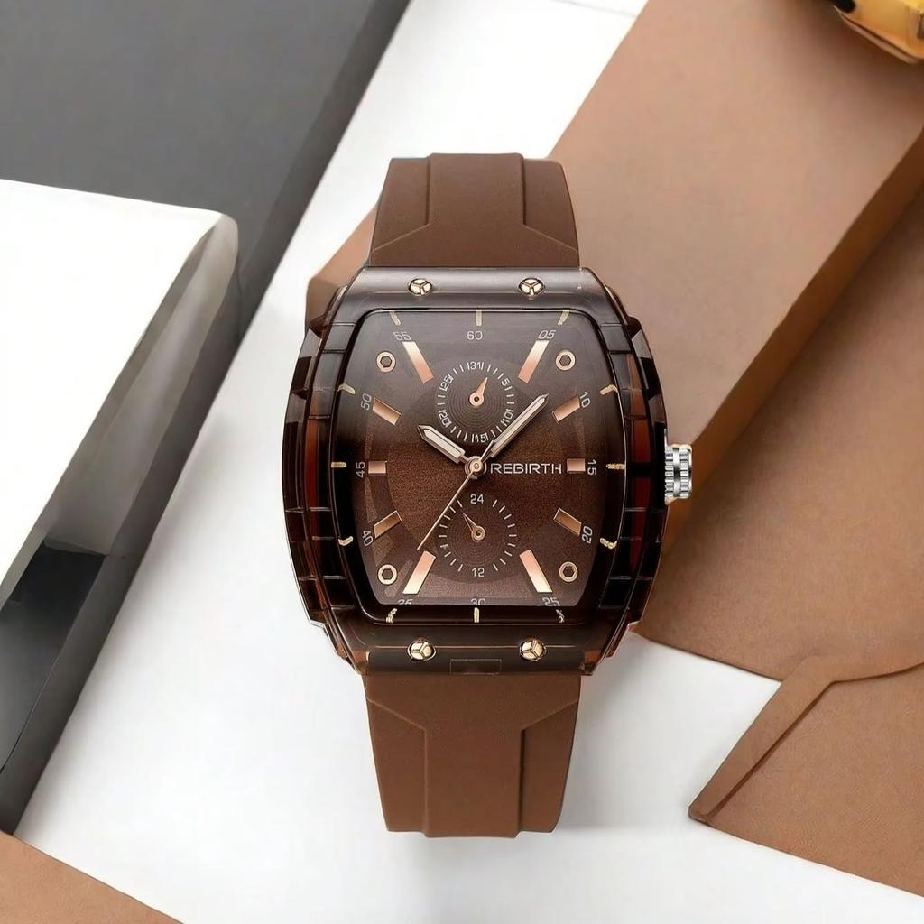 Affordable Macaron-Colored Barrel-Shaped Women's Watch with Silicone Strap, Lightweight and Casual Daily Watch for Girls