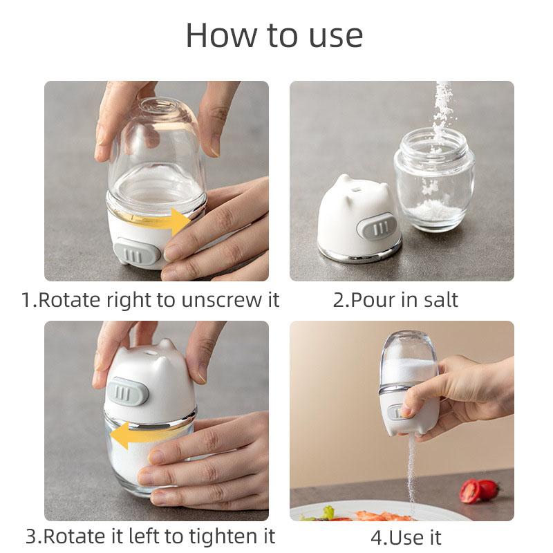 Kitchen Push Type Quantitative Salt Shaker Seasoning Jar Tool Pepper Spice Container Salt Control Bottle Gadget Spice Organizer