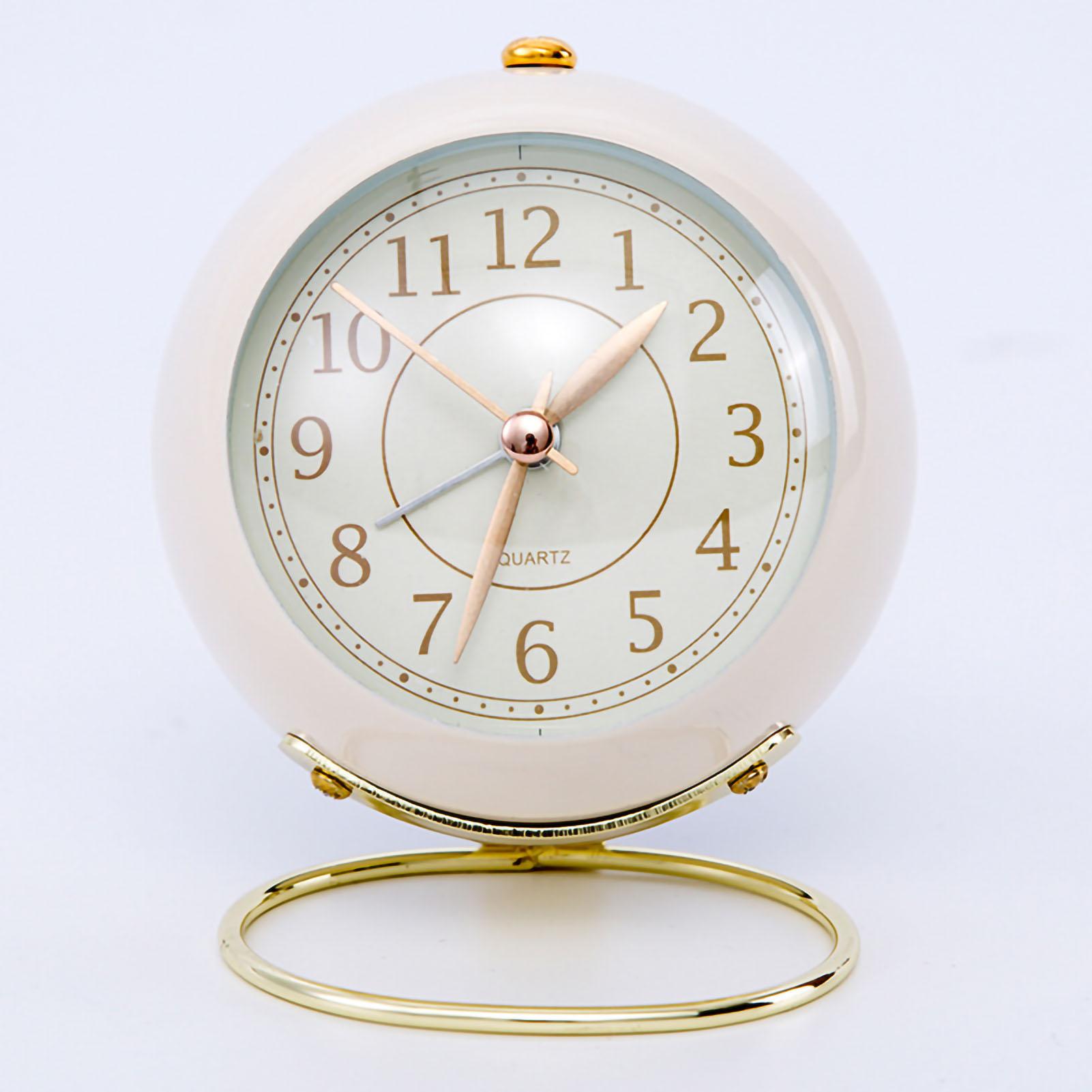 

Металлические часы в европейском стиле Гениальные бесшумные круглые детские электронные кварцевые будильники для гостиной белый