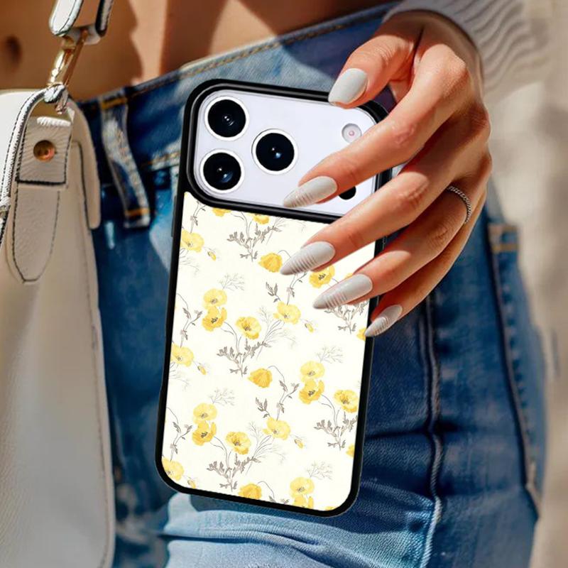 Minimalist Aesthetic Flower Phone Case For iPhone 17 Air 14 15 13 12 Max Cover For Apple 16e 11 Pro Max Plus Coque