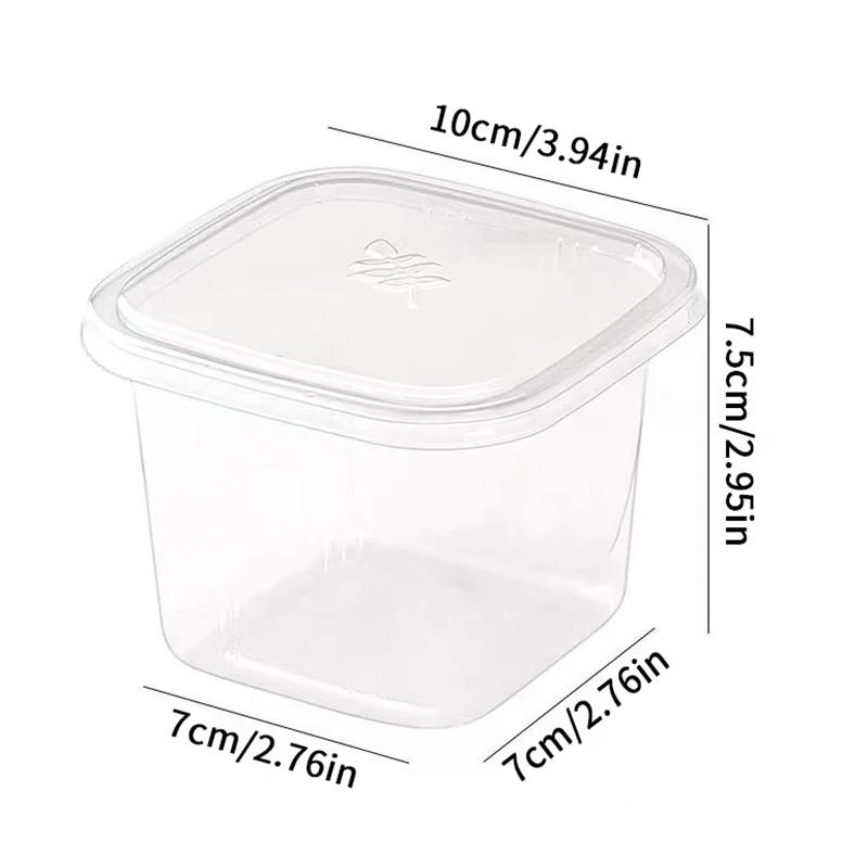 50Pcs Plastic Dessert Cups With Lids 400ml Reusable Cupcake Container Clear Square Single Dessert Box Sealed Mousse Cake Box