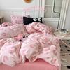 Cartoon Bear Washed Cotton Four-piece Set, Bed Sheet Quilt Cover, Bedding Three-piece Set, Dormitory