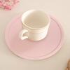 2Pcs 10CM Silicone Coaster Heat-resistant Non-slip Raised Edge Spill-proof Countertop Round Drink Coffee Tea Cup Holder Kitchen Supplies