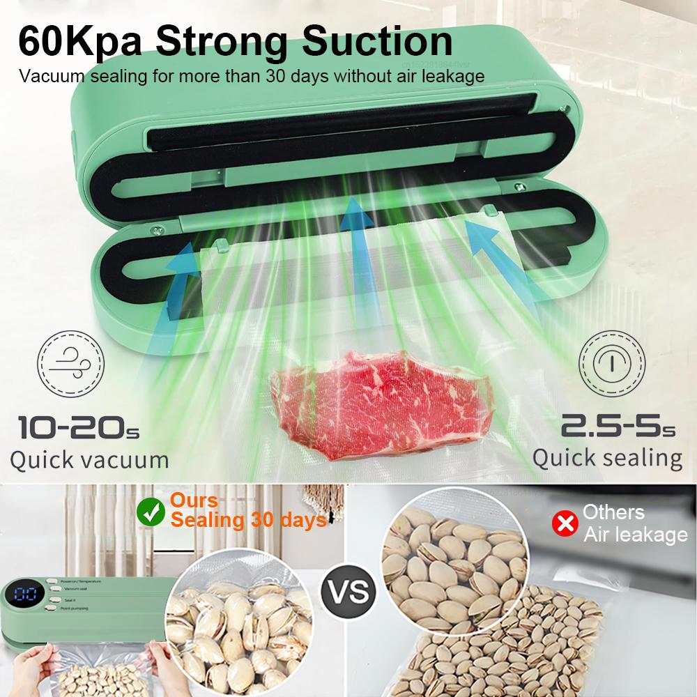 Food Vacuum Sealer Vacuum Packaging Machine for Food Mini Plastic Bags Sealer Automatic Household Food Vacuum Sealing Machine
