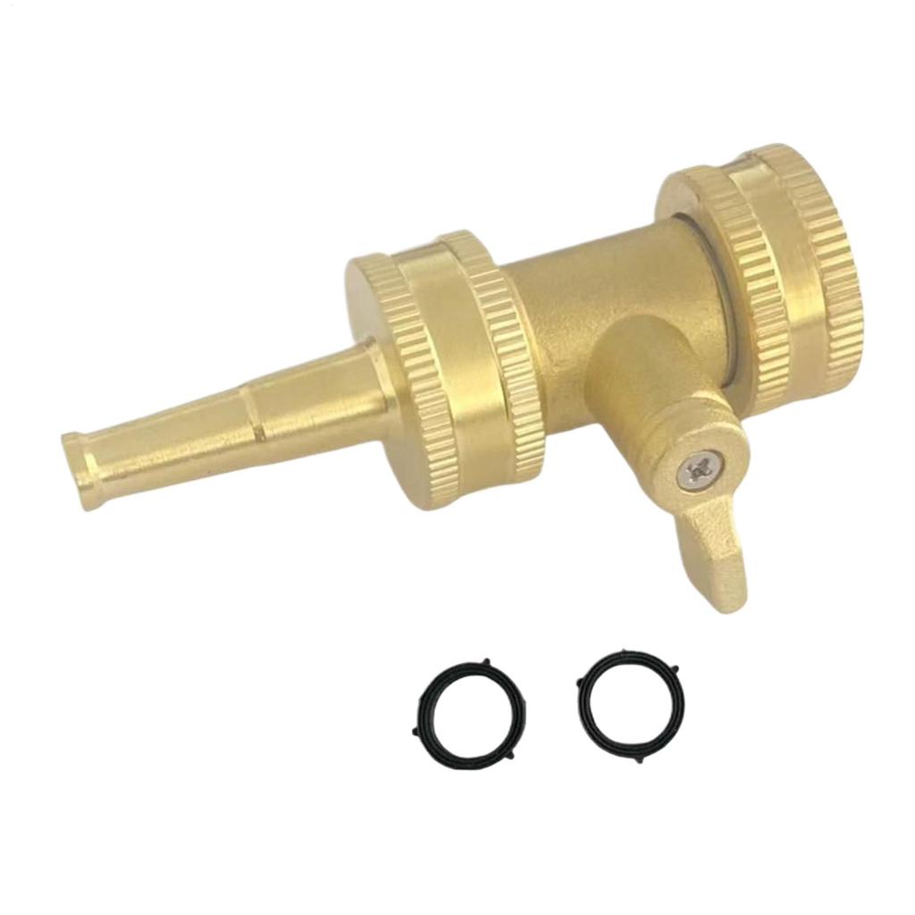 Brass Water Hose Nozzle with Valve Outdoor High Pressure Garden Water Hose Watering Nozzle for Gardening Hose Accessories
