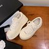 Ultra-light and breathable height-increasing muffin thick-soled women's autumn new leather casual versatile board shoes