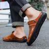 Men Hiking Sandals Black Khaki Outdoor Summer Brown Wide Palm Handmade Slippers Beach Shoes for Father Plus Size