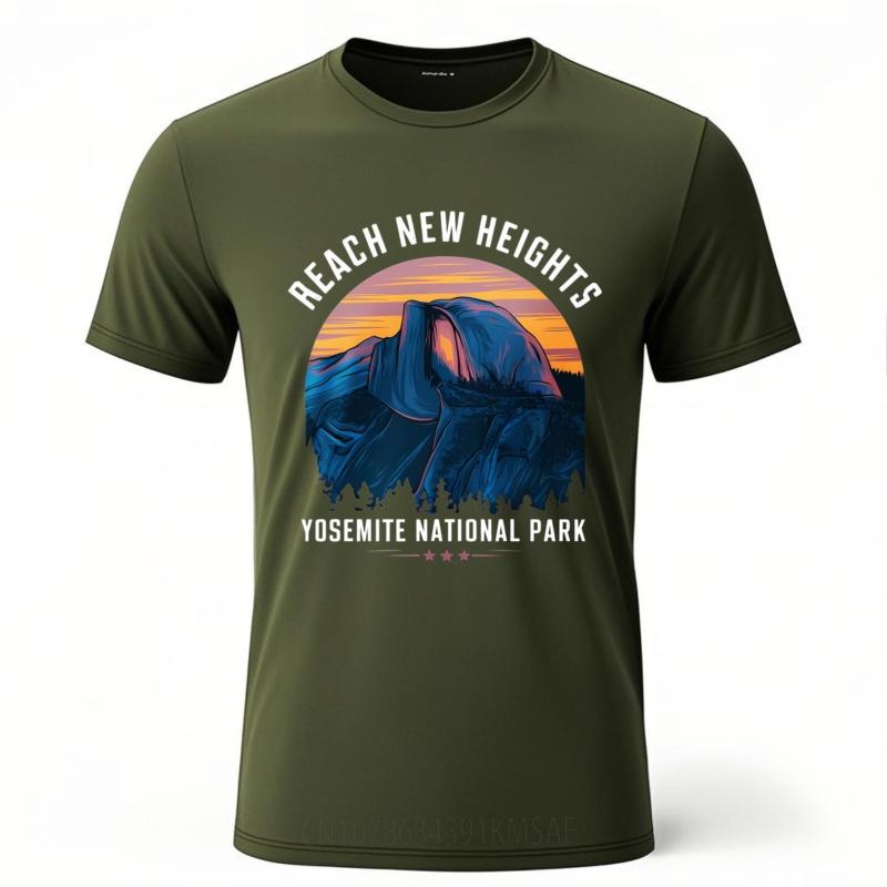 

Comfortable Unisex Oneck t shirt Daily Wear Reach New Heights Yosemite National Park Basic Boys Tshirt Quick Dry Shirt 4XL