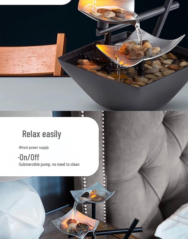 Desktop Rockery Waterfall Fountain for Home, Bedroom, or Living Room Decor