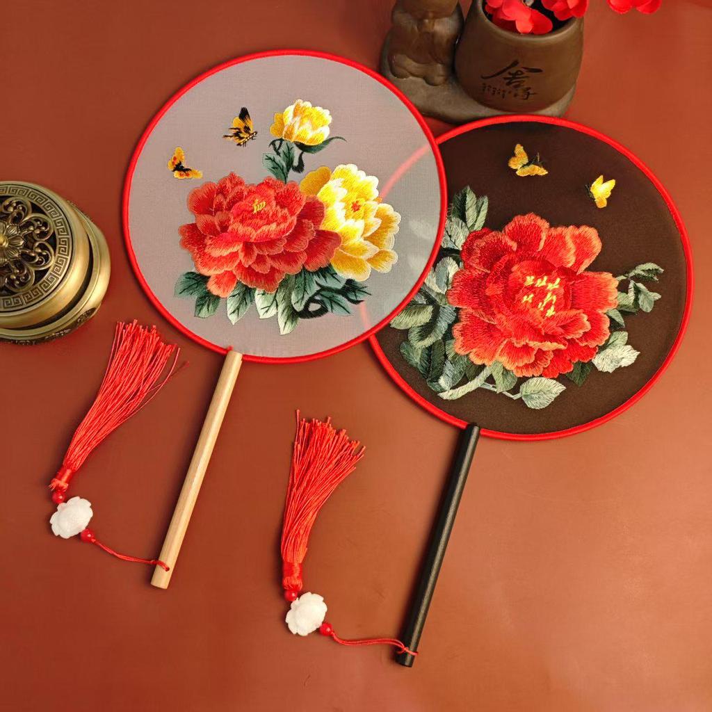 Fan Embroidery For Chinesestyle Round Hanfu And Qipao